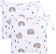 Pack of 2 Wet Bags Nursery Wetbag, Baby Reusable Wetbag, Wet Bag Swimming Changing Bag Organiser, Wh