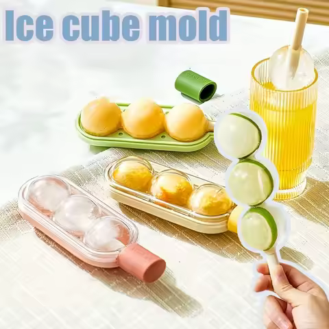 Silicone Popsicle Mould Lollipop Hockey Stick Ice Cream Auxiliary Food Freezing Ice Mold DIY Candied