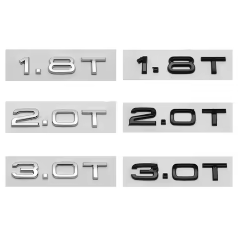 3D ABS Letters Car Styling Rear Trunk Badge 1.8T 2.0T 3.0T Emblem Logo For Audi A3 A4 A5 A6 A7 A8 Q2