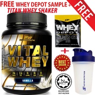 Whey Protein Halal – Vital Whey (Vanilla) 1kg/2.2lbs, Whey Isolate With 24g Protein, 33 Servings - F