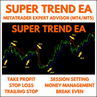 Super Trend EA - Forex Expert Advisor Trading Robot - MT4 & MT5 - With TP SL Trailing Break Even Mon