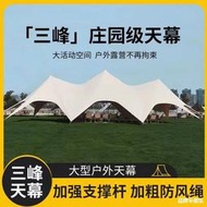 戶外雲頂穹頂超大型三峰帳篷露營客廳天幕巨型八爪魚雙峰蓮花天幕