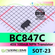 Bc847c 45V 100mA NPN Transistor 1G BC847 SOT-23 FuxinSemi ORIGINAL