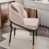 ONE - 鐵藝傢具 餐椅 化妝椅 電腦椅 會議凳【黑金架】奶油白