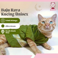 MaoH Baju Raya Kucing (Olive Green) Unisex Cat Clothes Melayu Sedondon Jantan Betina Comel