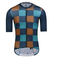 MONTON MENS CYCLING JERSEY URBAN CHECK BLUEGREEN