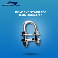 Bow Eye Stainless 316 size 3/ 8 inch x 2 inch/ Baud U SS316