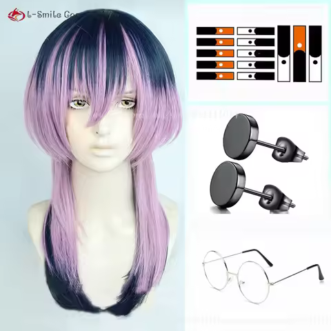 Anime Rindo Haitani Cosplay Wig Black Blue Pink Wigs Haitani Rind Anime Cosplay Wig Heat Resistant S