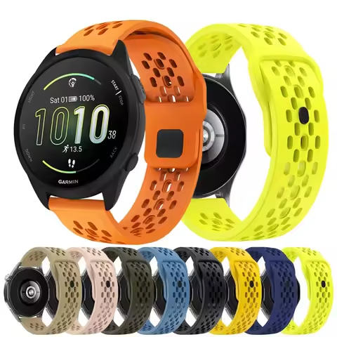 20mm 22mm Hole Silicone Band For Amazfit GTS2 3 4 4mini Bip3 5 5 Unity Strap For Amazfit GTR2 3 4/Ch