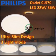 [5yrs warranty] Philips Ozziet CL570 designer LED Ceiling light/ ultra slim design/ 22W/ 36W/ 3 Light mode/ Scene switch