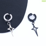 ROBEN Cross Clip Earring Geometric Punk Triangle Fake Piercing Female Drop Earring Fashion Jewelry