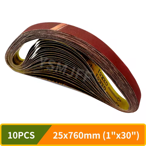 10PCS 760x25mm Sanding Belts, 1" x 30" Aluminum Oxide Sanding Belt, 40-1000 Grits Abrasive Belts for