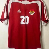 Bambang Pamungkas #20 Timnas Indonesia Home 2004 Garuda Red Merah Original Authentic Jersey Football