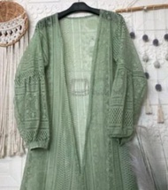 CARDIGAN BURKAT PANJANG OUTER WANITA MODEL TERBARU LONG OUTER CARDIGAN BRUKAT LENGAN BALON MURAH BAH