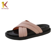 Satu Keluarga Sendal Silang Wanita Kekinian S61 Sandal Tali Silang Karet Wanita Anti Slip / Sandal