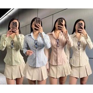 HS HS HS HS | MONNEY FITTED SHIRT Blouse Women Korean Style Casual Outfit Woman Plus Size
