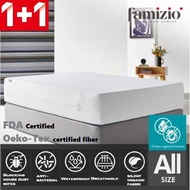 【Famizio】Mattress cover zipper Waterproof bedsheet protector Fitted Bedbug Mattress Protector Single