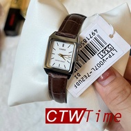 Casio Standard นาฬิกาข้อมือผู้หญิง สายหนัง รุ่น LTP-V007L-7E2UDF (หน้าขาวขอบทอง)