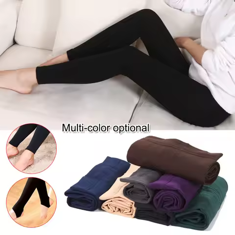 Autumn winter woman thick warm leggings candy color brushed charcoal stretch fleece soft fleece line