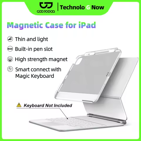 Magnetic Case for iPad Pro 11 13 2024 M4 Air 6 Air 4/5 iPad Pro 12.9 Magic Keyboard Compatible Case 