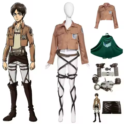 In Stock Attack on Titan Cosplay Costume - Eren Yeager and Mikasa Ackerman's Survey Corps Officer Un