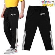 (8Y-Adult) Premium LYCRA SPORTS Black Tracksuit / School Outdoor  Sport Long Pant (Triple Stripes) Seluar Treksut Sekolah Budak Lelaki Kanak Dewasa
