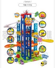 🇰🇷韓國境內版 pororo 四層 旋轉 升降 停車塔 停機坪 玩具遊戲組