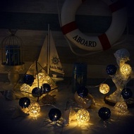 創意燈飾 籐球燈串 電池款 藍色寶石 長度2M LED氣氛燈 聖誕節