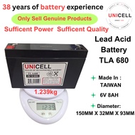 TLA 680 Battery Back Up Battery 6V 8AH Rechargeable Sealed Lead Acid  Battery Back up Battery CCTV A