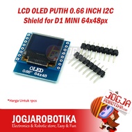 LCD OLED WHITE 0.66 INCH I2C Shield for Wemos D1 MINI 64x48px
