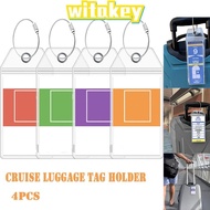 WITAKEY Suitcase Label Holder, Zip Seal Pouch Waterproof Cruise Luggage Tag Holders, Essentials Stee