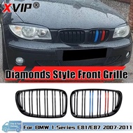 2x Glossy Black Front Kidney Racing M-Color Grills For BMW 1-Series E81 E82 E87 E88 2007-2011 Matte 