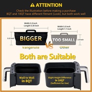 Collapsible 2-Pack Air Fryer Silicone Liners for 8QT & 10QT NINJA Foodi Dual, Rectangular Air Fryer 