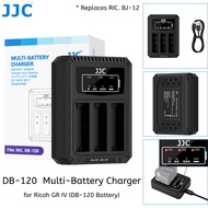 JJC DB-120 Battery Charger for DB120 Ricoh GR IV GR4 GRIV Camera Battery, Three Slot Charging Stand,