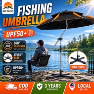 2.6M Big Fishing Umbrella Adjustable Payung Mancing Beach Rainproof Sun Shade Payung Besar Camping P