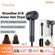 ShowSee A18 Negative Ion Hair Dryer 1600W Ultra Drying 8 Modes Professional High Speed Hair Dryer