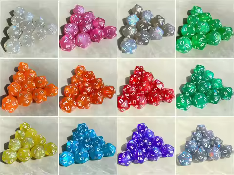 10PCS Polyhedral Dice D20 Dice 20mm Dazzling Colorful Acrylic 20 Sided Dice Game Dice for RPG MTG DN