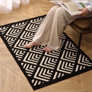 Household Machine Washable Retro Lattice Entrance Door Carpet Floor Mat Entrance Foot Mat Entrance F