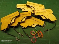 [Layangman Laser Smith] SG Handcrafted Wooden Keyring Rubber Band Gun Toy