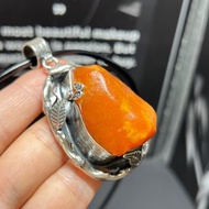 天然波羅的海海漂蜜蠟項鏈 全皮原石 s925銀鑲嵌 蜜蠟