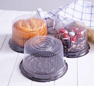 Cake Size Clamshell w/ lid  Black base Round - small (6"x4") -5pcs/10pcs/25pcs
