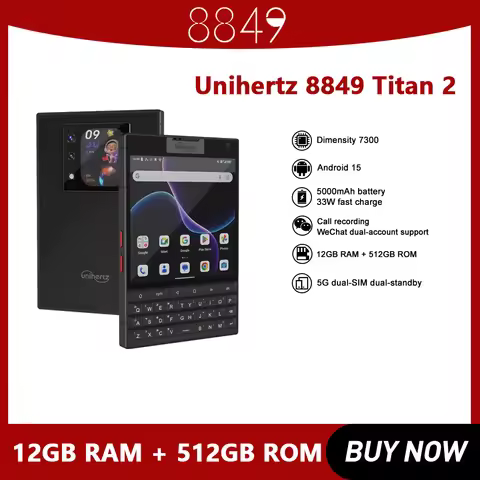 Unihertz 8849 Titan2 5G Business Rugged Phone Dual Screen QWERTY Physical Keyboard 12+512GB 5000mAh