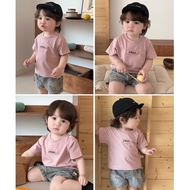 Set Includes Round Neck Short-Sleeved Shirt + Snail Pattern Pants for Summer Boys, Korean Fashion St
