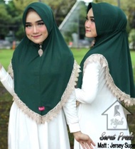 JILBAB INSTAN JERSEY HIJAB RENDA SAMPING TERBARU WARNA COKLAT