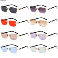 CLEIGHTEEN8H Frameless Sun Glasses, UV400 Protection Y2K Rimless Rectangle Sunglasses, Vintage Shade