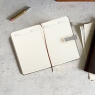 A5 Leather Cover Diary Journal Notebook - Gray