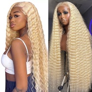 613 13x6 Lace Front Wig Human Hair 28 Inch Blonde Wig Human Hair 613 Deep Wave HD Lace Front Wigs 20
