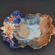 陶瓷碗錦鯉魚睡蓮裝飾水果糖果碗裝飾花瓶