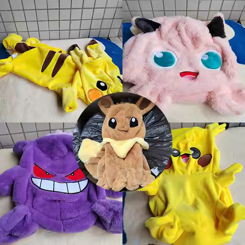 Huge Pokemon Gengar Pikachu Eevee Vaporeon Holster Plush Toys Big Pokémon Semi-finished Leather Hols