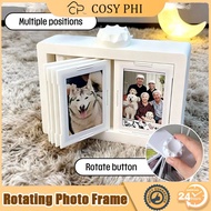COSYPHI Rotating Photo Frame Polaroid Card Holder with 12 Card Polaroid Frame Photocard Storage Book